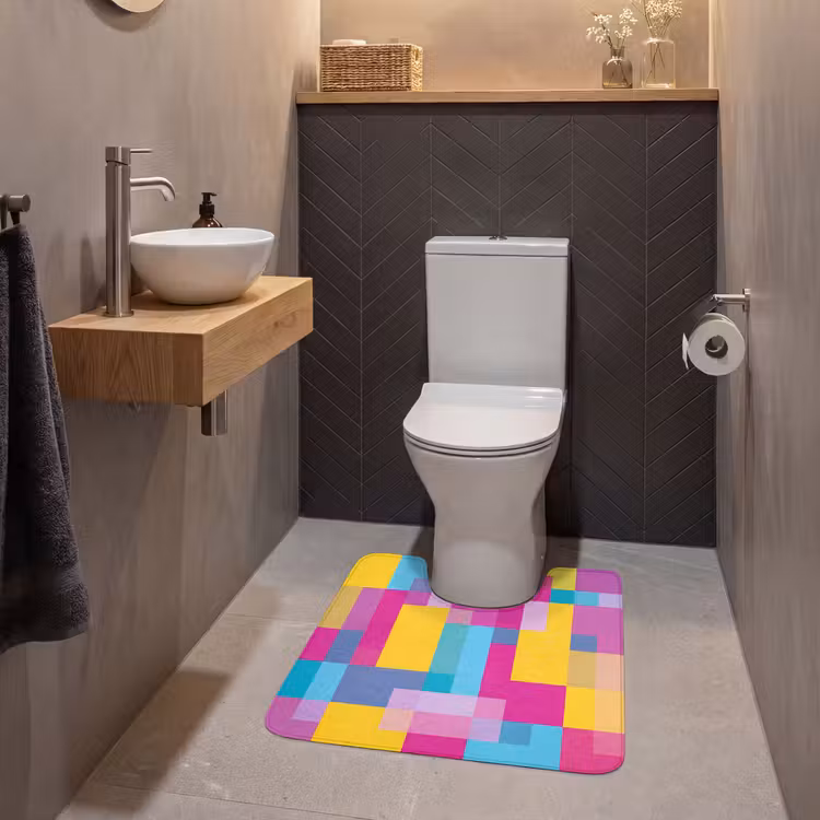 Wc Mat - Abstract - Geometrisch - Kunst - Kleurrijk - Modern — 2