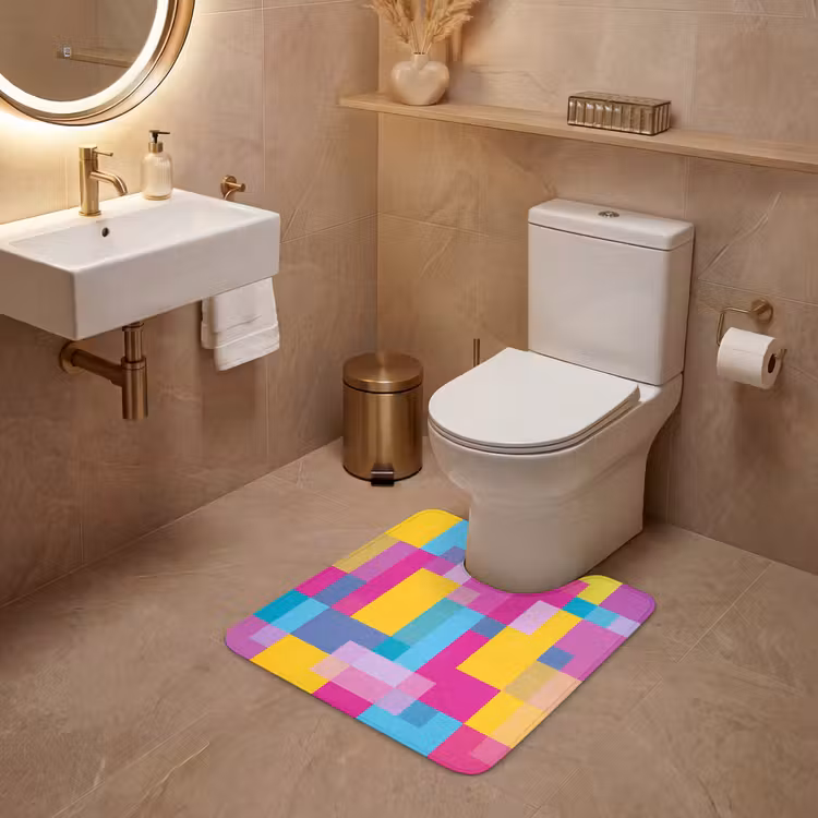 Wc Mat - Abstract - Geometrisch - Kunst - Kleurrijk - Modern — 3