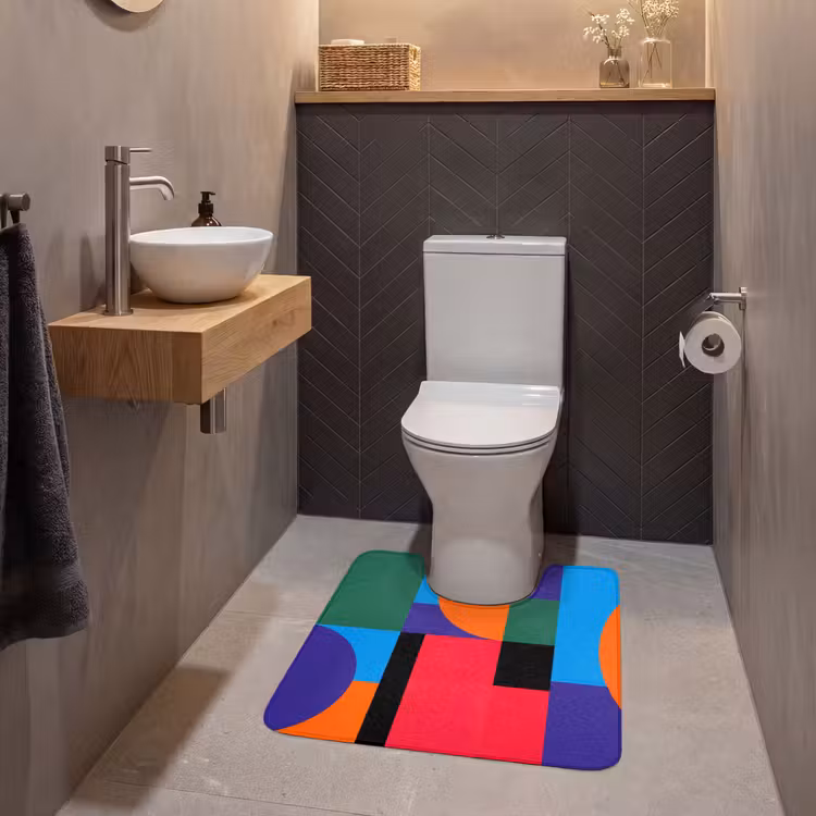 Wc Mat - Geometrisch - Abstract - Vormen - Kleurrijk - Modern — 2