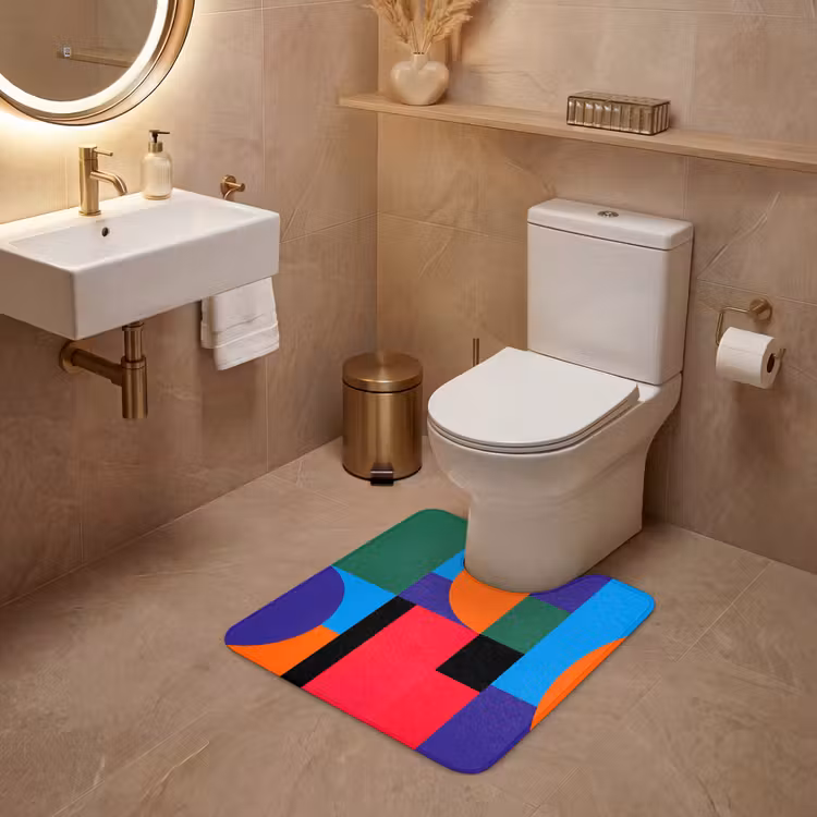 Wc Mat - Geometrisch - Abstract - Vormen - Kleurrijk - Modern — 3