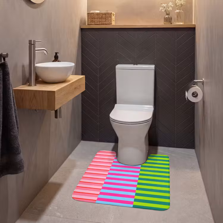 Wc Mat - Patroon - Strepen - Modern - Abstract - Kleurrijk — 2