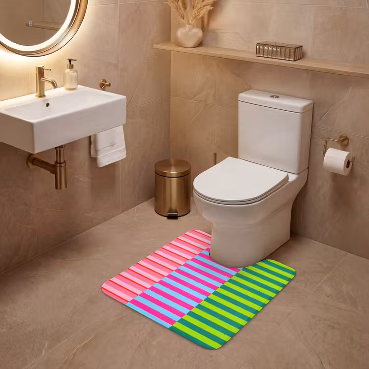 Wc Mat - Patroon - Strepen - Modern - Abstract - Kleurrijk — 3