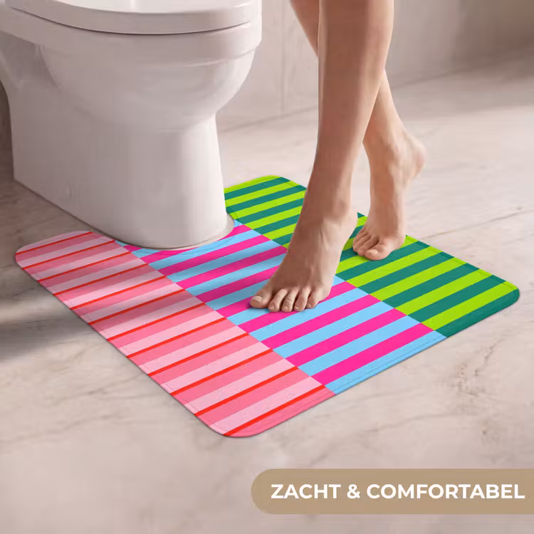 Wc Mat - Patroon - Strepen - Modern - Abstract - Kleurrijk — 5