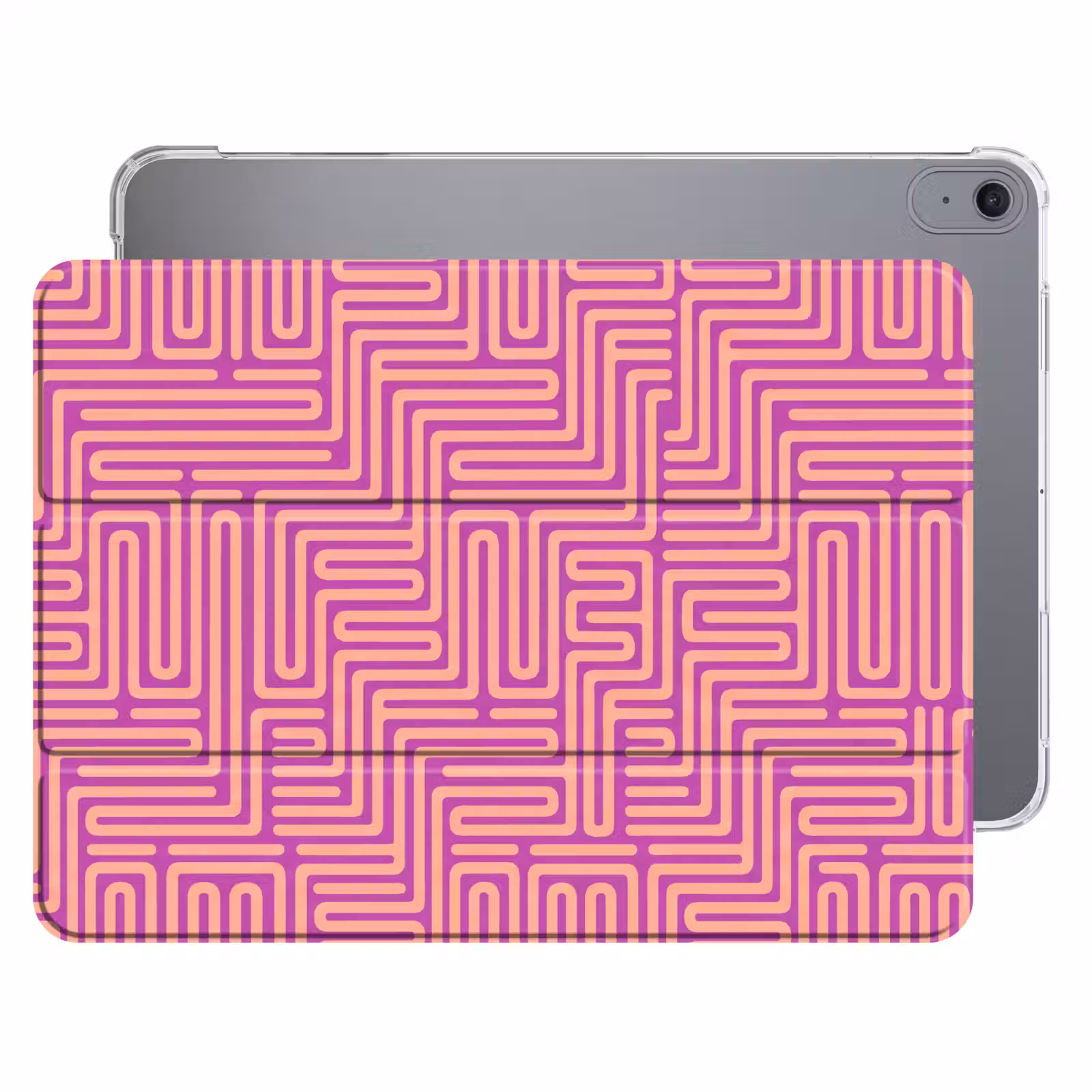 iPad hoes - Patroon - Lijnen - Abstract - Modern - Paars — 1
