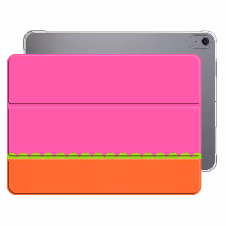 iPad hoes - Abstract - Geometrisch - Kleurblokken - Roze - Oranje — 1
