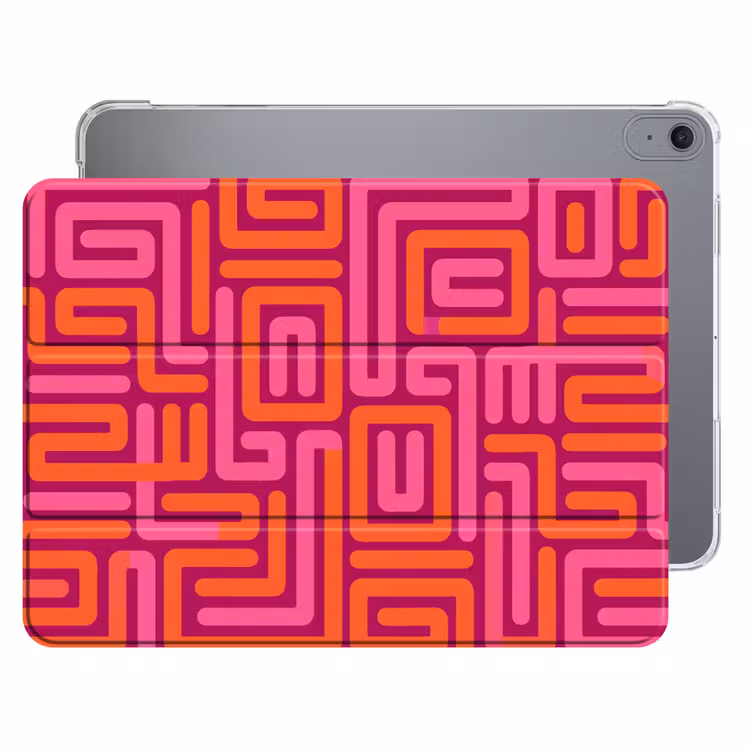 iPad hoes - Abstract - Patroon - Lijnen - Roze - Oranje — 1