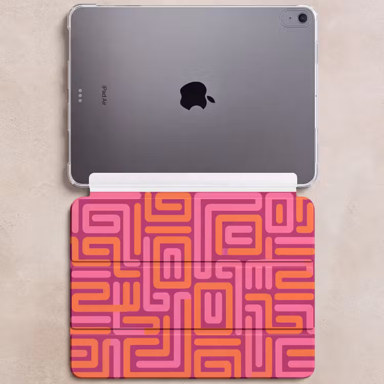 iPad hoes - Abstract - Patroon - Lijnen - Roze - Oranje — 6