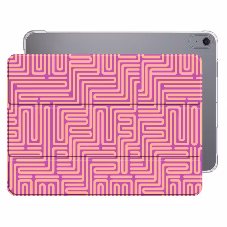 iPad hoes - Patroon - Lijnen - Abstract - Modern - Paars — 1