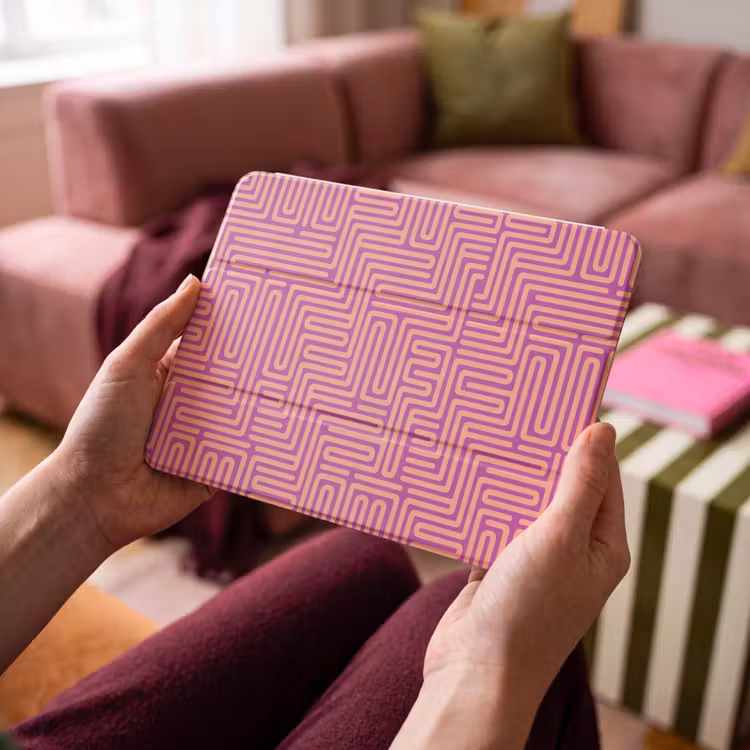 iPad hoes - Patroon - Lijnen - Abstract - Modern - Paars — 4