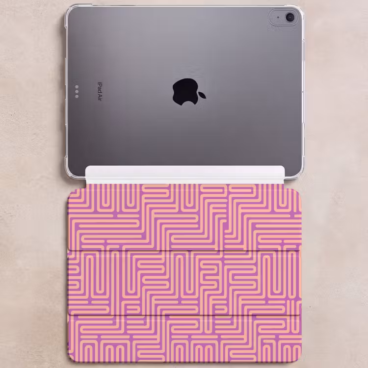 iPad hoes - Patroon - Lijnen - Abstract - Modern - Paars — 6