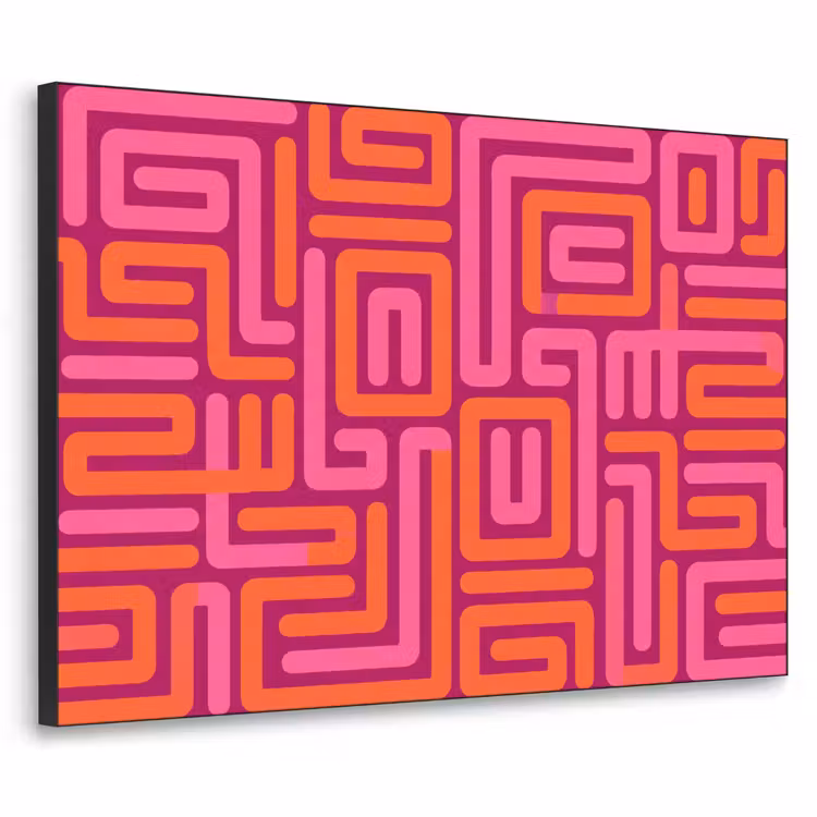 Art Frame - Abstract - Patroon - Lijnen - Roze - Oranje — 1