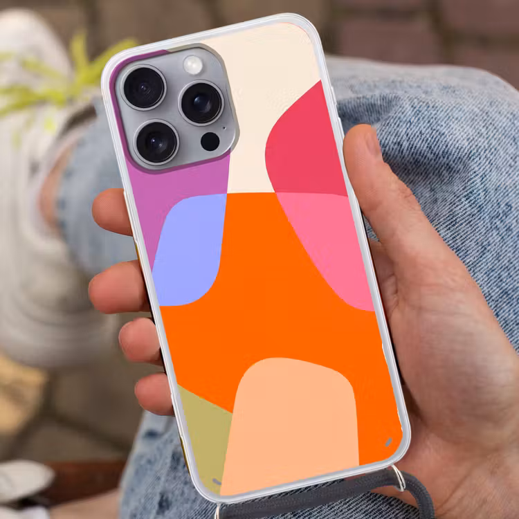 Telefoonhoesje met koord - Abstract - Vormen - Modern - Kleurrijk — 2