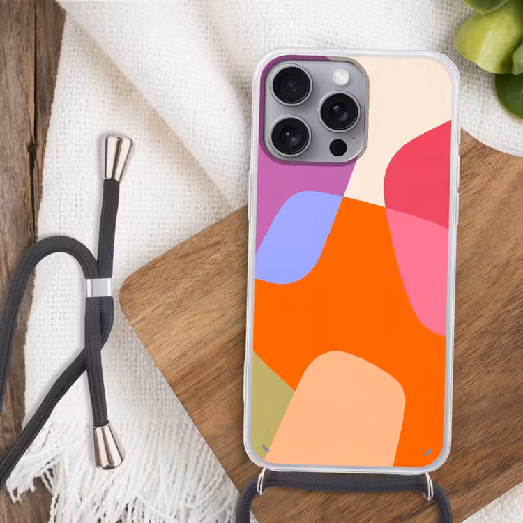 Telefoonhoesje met koord - Abstract - Vormen - Modern - Kleurrijk — 3
