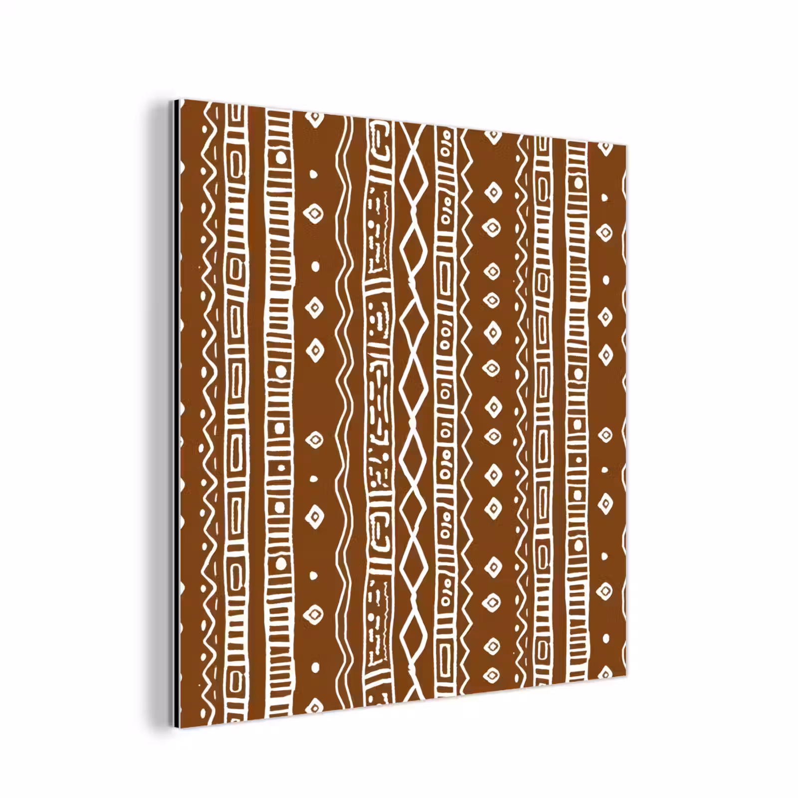 Aluminium schilderij - Chocoladebruin - Etnisch - Tribaal - Patroon — 1
