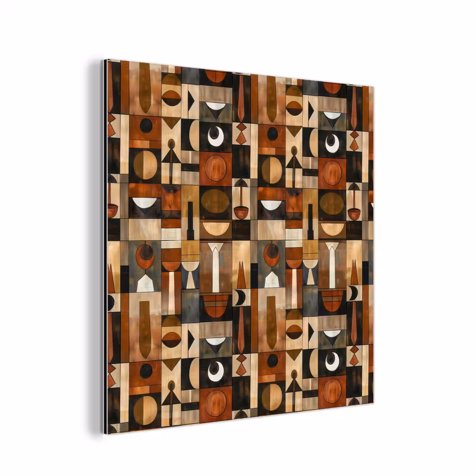 Aluminium schilderij - Terracotta - Geometrisch - Mid-Century - Patroon — 1