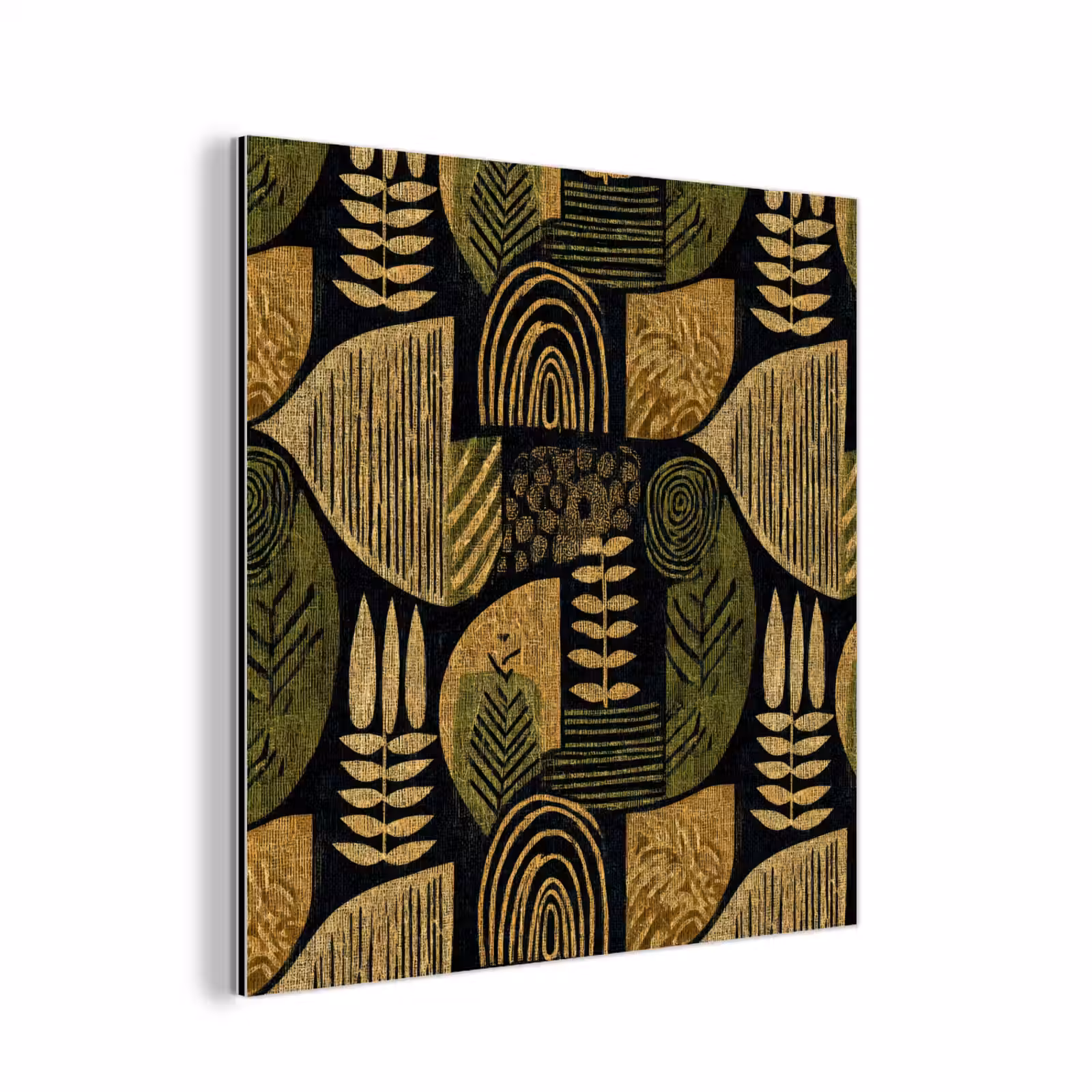 Aluminium schilderij - Zwart - Okergeel - Botanisch - Textuur — 1