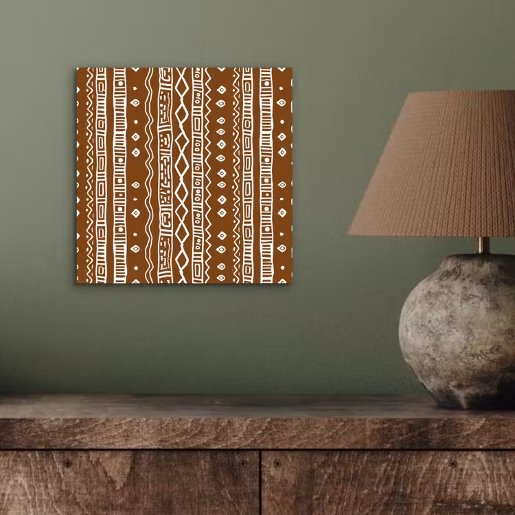 Aluminium schilderij - Chocoladebruin - Etnisch - Tribaal - Patroon — 3