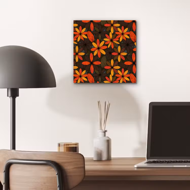 Aluminium schilderij - Oranje - Retro - Bloemen - Herfst — 6