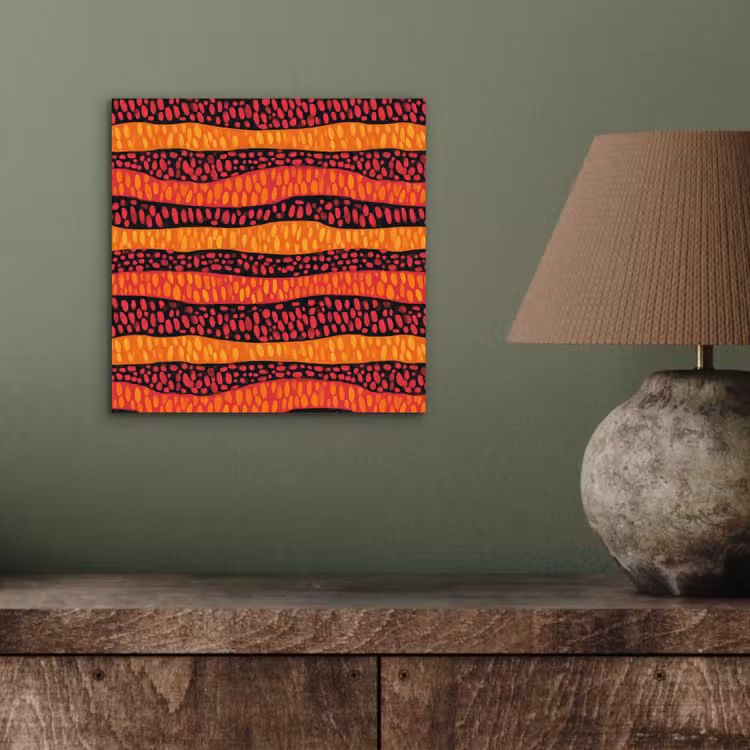 Aluminium schilderij - Oranje - Roze - Expressief - Patroon — 3