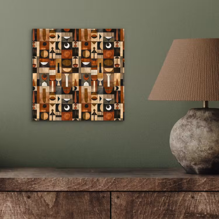 Aluminium schilderij - Terracotta - Geometrisch - Mid-Century - Patroon — 3