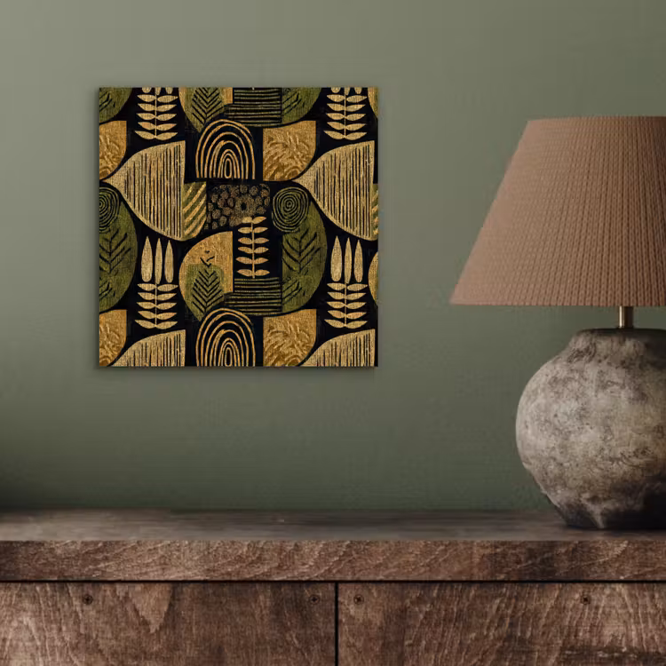 Aluminium schilderij - Zwart - Okergeel - Botanisch - Textuur — 3