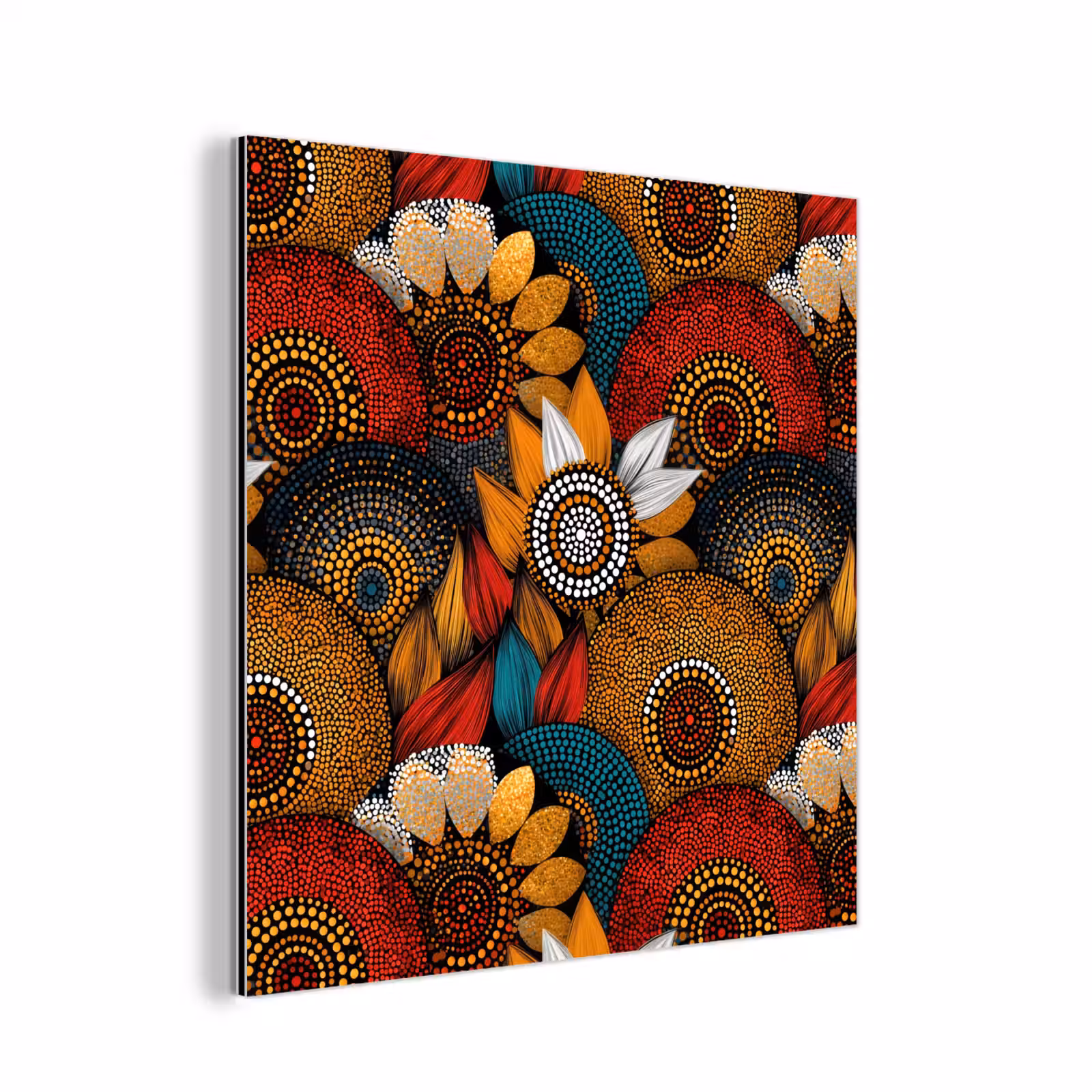 Aluminium schilderij - Kleurrijk - Aboriginal - Dot Painting - Botanisch - Patroon — 1