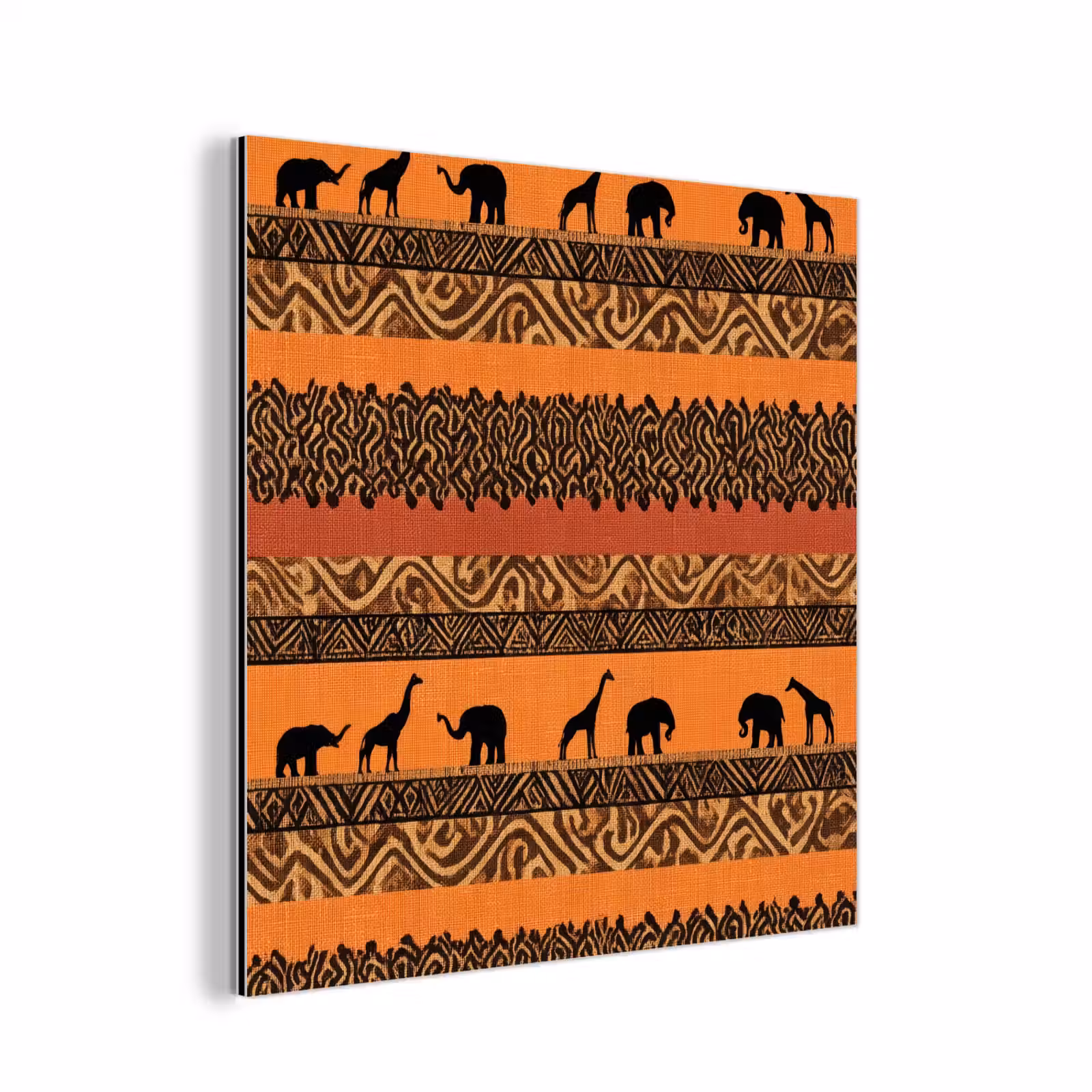Aluminium schilderij - Oranje - Safari - Afrikaans - Dieren - Patroon — 1