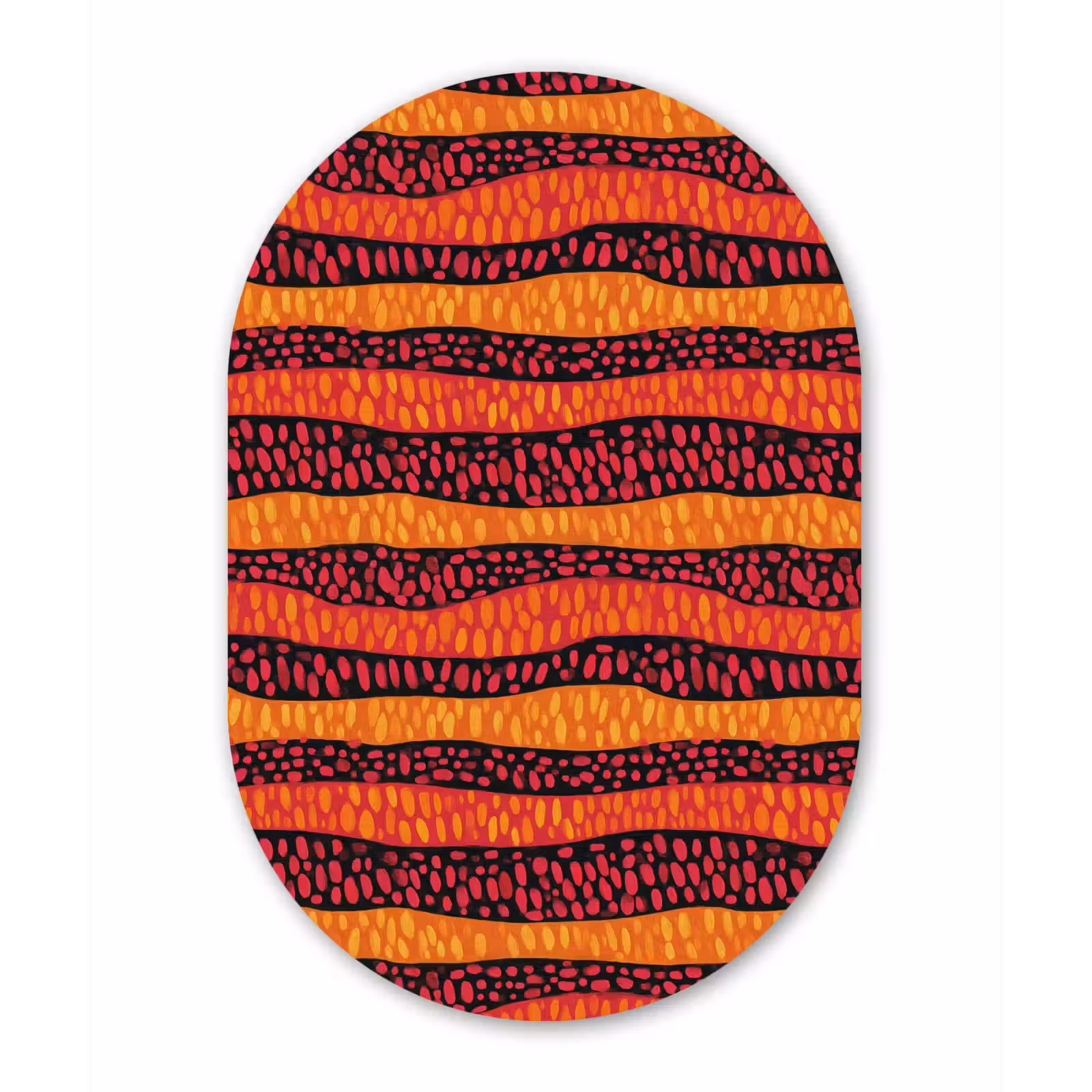 Muurovaal aluminium - Oranje - Roze - Expressief - Patroon — 1