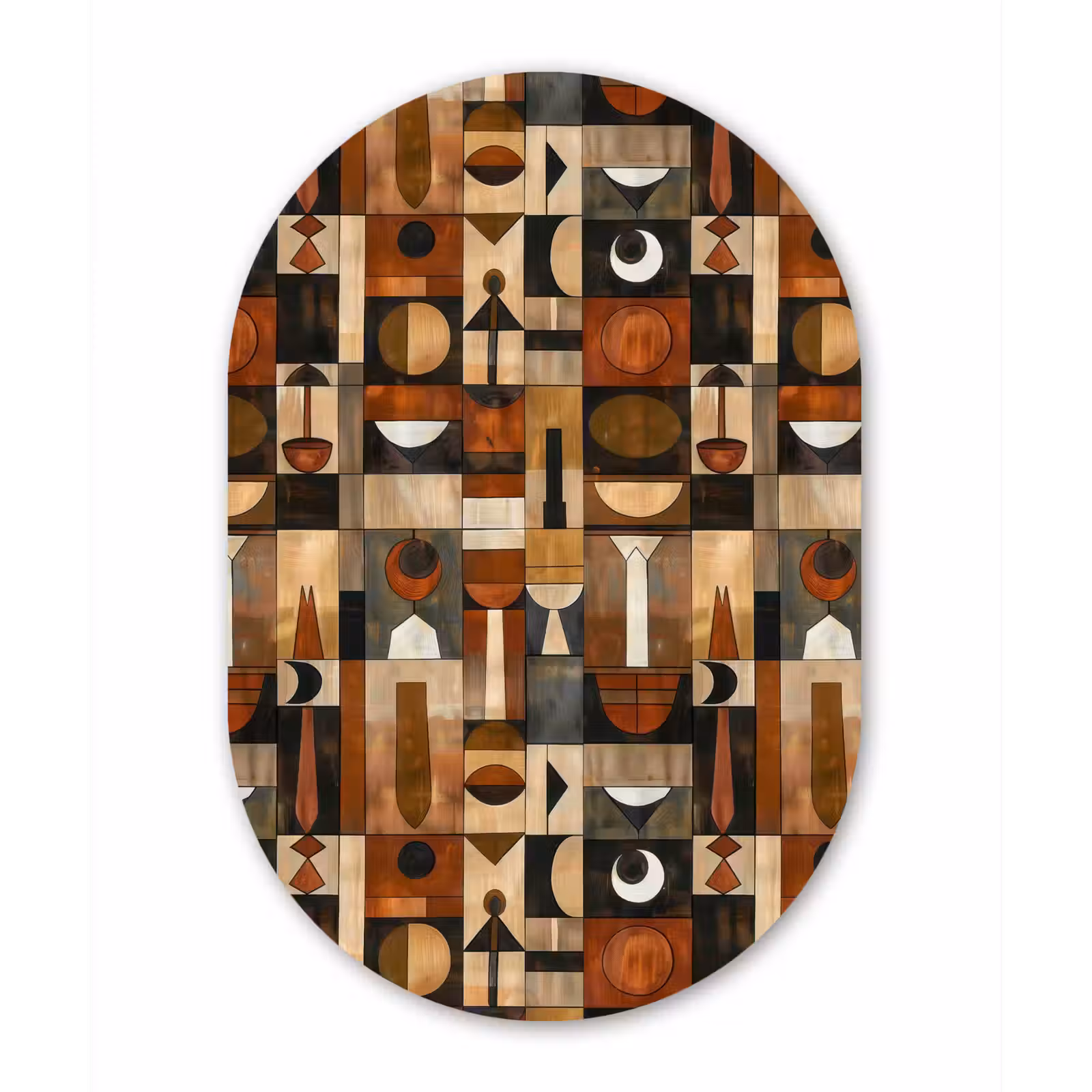 Muurovaal aluminium - Terracotta - Geometrisch - Mid-Century - Patroon — 1