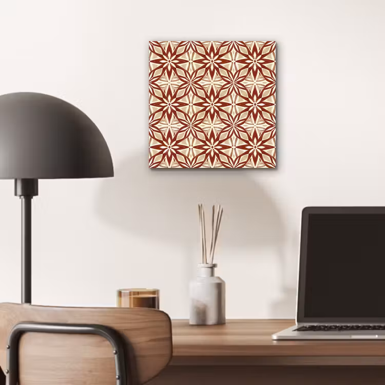 Aluminium schilderij - Bordeauxrood - Geometrisch - Tegel - Patroon — 6