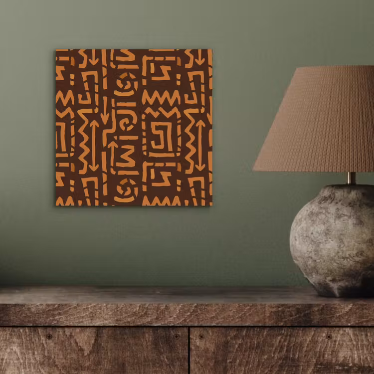 Aluminium schilderij - Chocoladebruin - Etnisch - Tribaal - Symbolen — 3