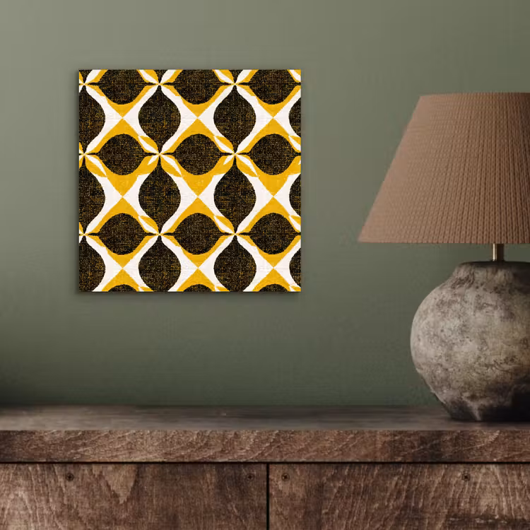 Aluminium schilderij - Geel - Zwart - Geometrisch - Retro - Textuur — 3