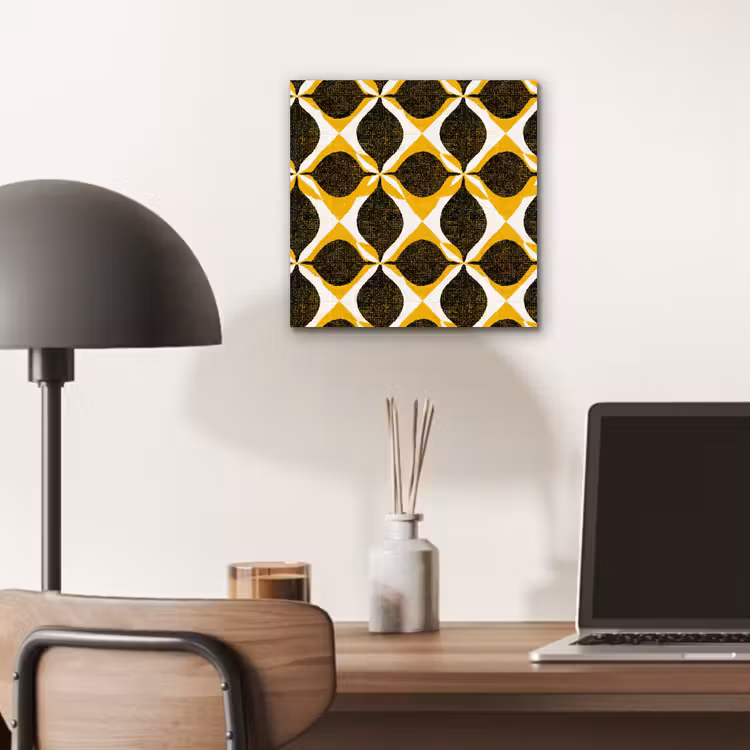 Aluminium schilderij - Geel - Zwart - Geometrisch - Retro - Textuur — 6