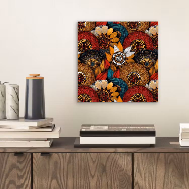 Aluminium schilderij - Kleurrijk - Aboriginal - Dot Painting - Botanisch - Patroon — 2