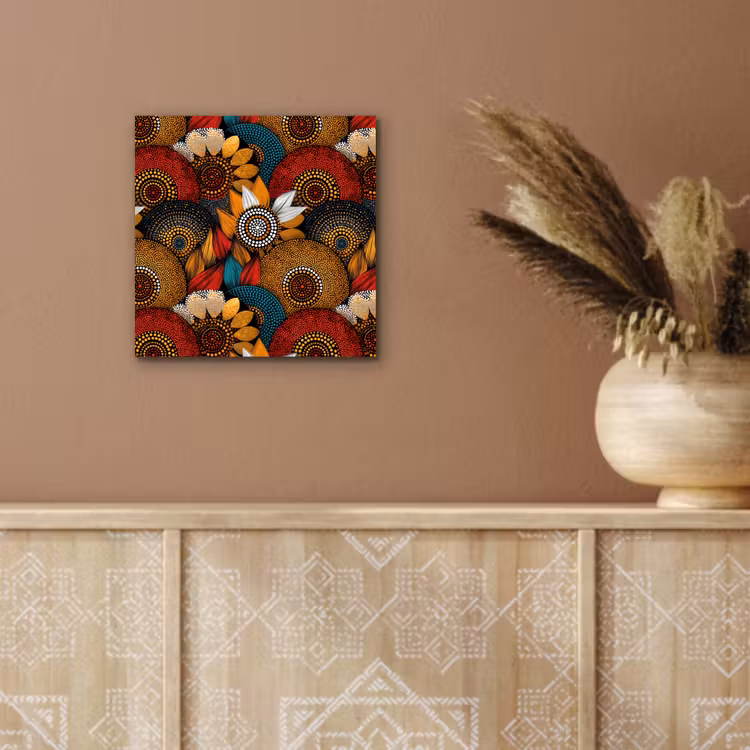 Aluminium schilderij - Kleurrijk - Aboriginal - Dot Painting - Botanisch - Patroon — 5