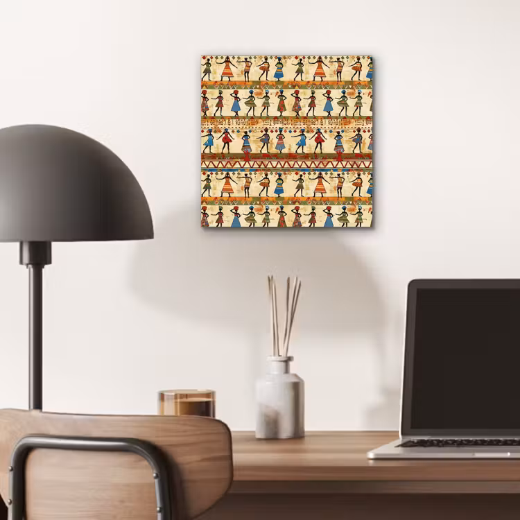 Aluminium schilderij - Kleurrijk - Afrikaans - Etnisch - Dansende Vrouwen - Patroon — 6