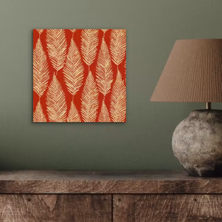 Aluminium schilderij - Rood - Botanisch - Varen - Patroon — 3
