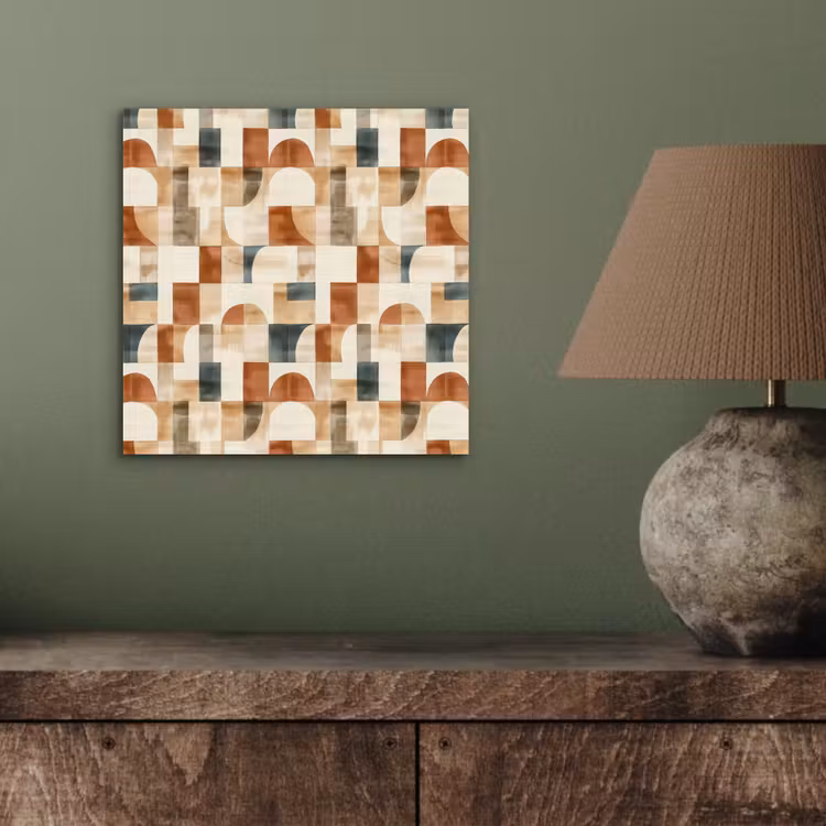 Aluminium schilderij - Terracotta - Geometrisch - Aquarel - Textuur — 3