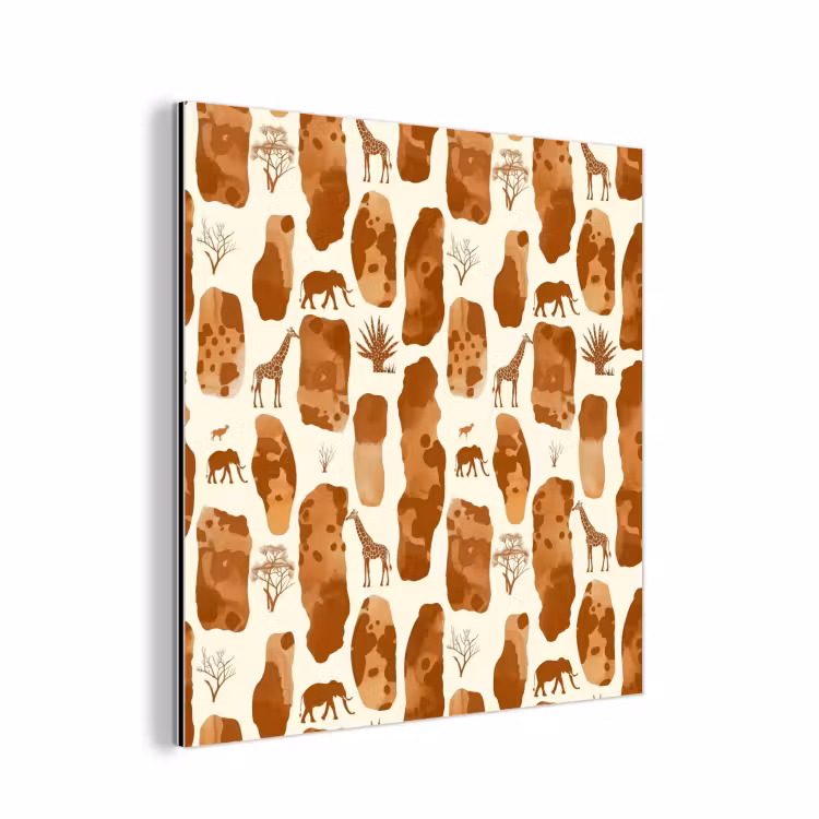 Aluminium schilderij - Terracotta - Safari - Dieren - Patroon — 1