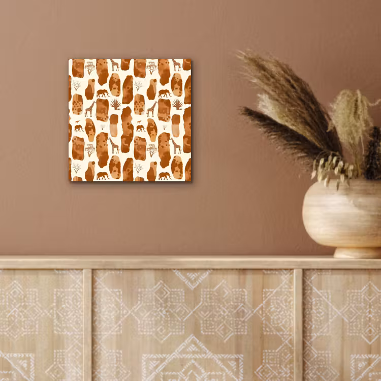 Aluminium schilderij - Terracotta - Safari - Dieren - Patroon — 5