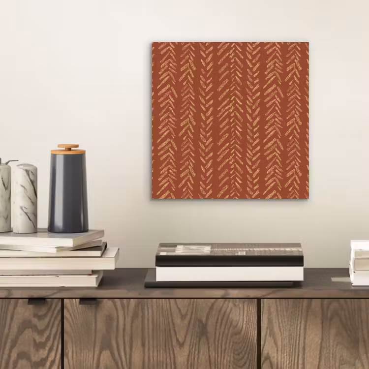 Aluminium schilderij - Terracotta - Visgraat - Ambachtelijk - Patroon — 2