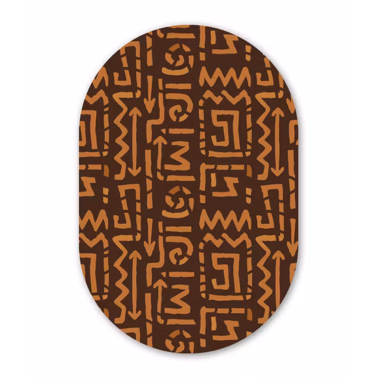Muurovaal aluminium - Chocoladebruin - Etnisch - Tribaal - Symbolen — 1