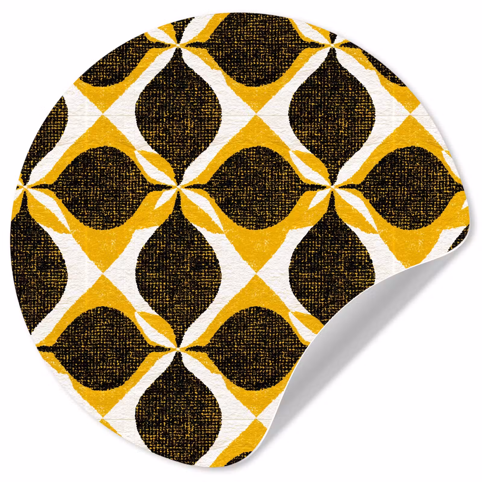Behangcirkel - Geel - Zwart - Geometrisch - Retro - Textuur — 1