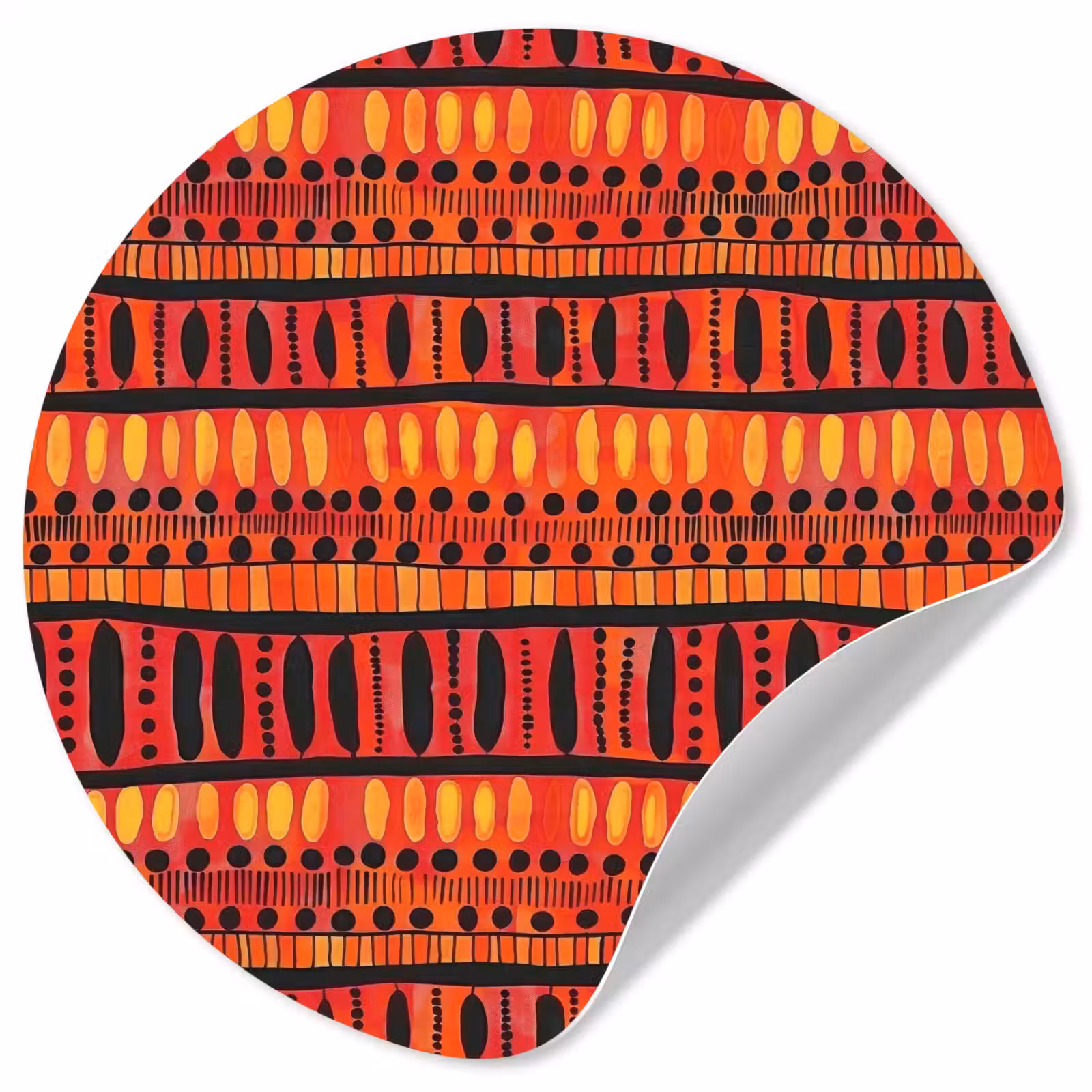 Behangcirkel - Rood - Oranje - Etnisch - Expressief - Patroon — 1