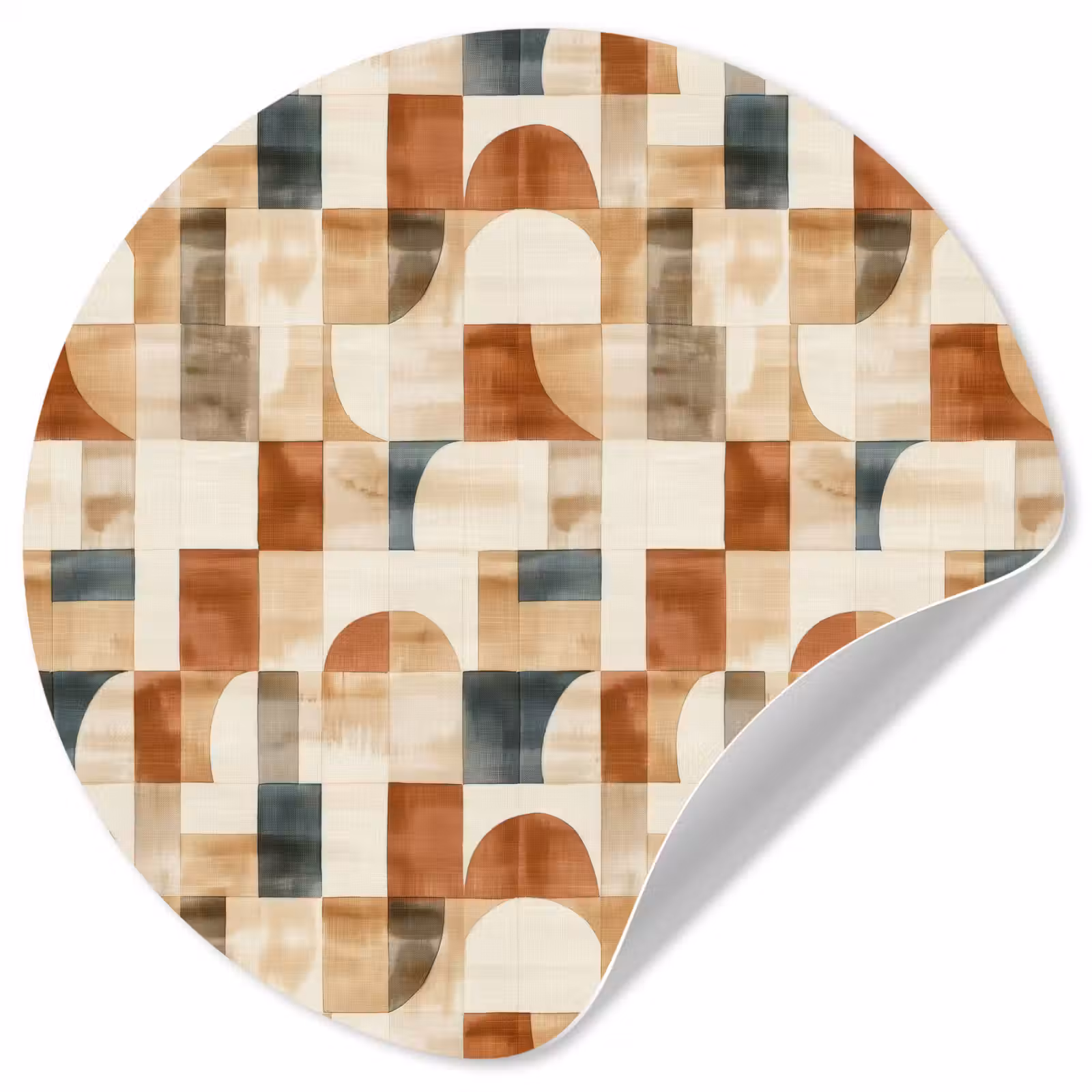 Behangcirkel - Terracotta - Geometrisch - Aquarel - Textuur — 1