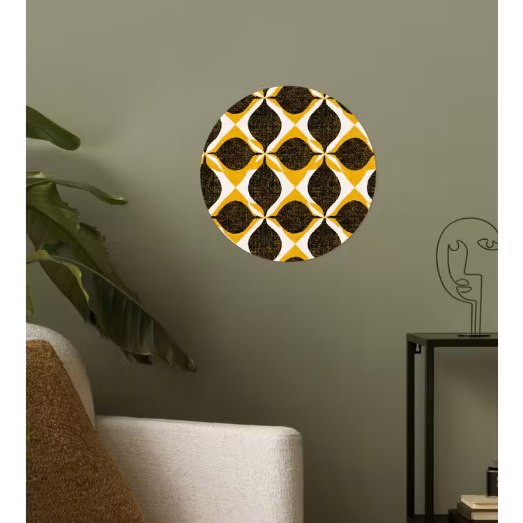 Behangcirkel - Geel - Zwart - Geometrisch - Retro - Textuur — 3