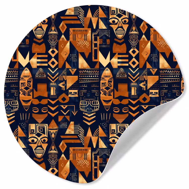 Behangcirkel - Nachtblauw - Koper - Tribaal - Maskers — 1