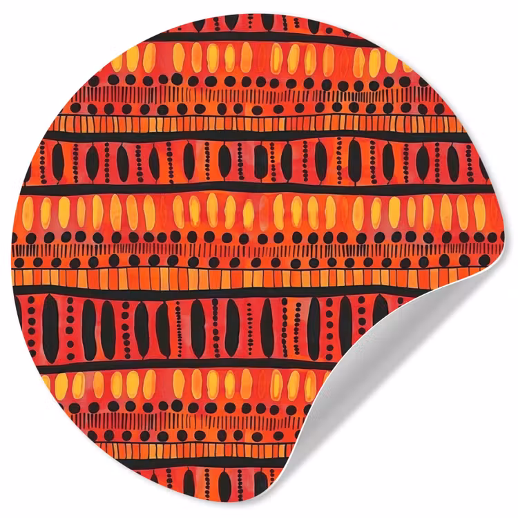 Behangcirkel - Rood - Oranje - Etnisch - Expressief - Patroon — 1