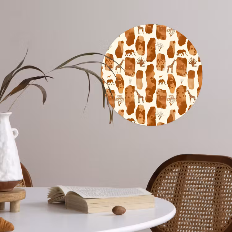 Behangcirkel - Terracotta - Safari - Dieren - Patroon — 4