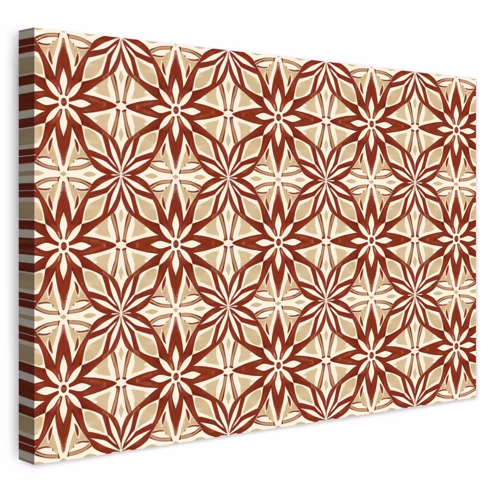 Buiten canvas - Bordeauxrood - Geometrisch - Tegel - Patroon — 1